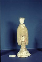 灰陶加彩女立俑藏品圖，第1張