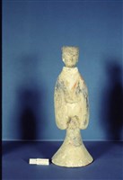 灰陶加彩女立俑藏品圖，第1張