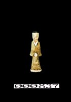 灰陶加彩女立俑藏品圖，第1張