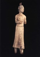 加彩仕女木俑藏品圖，第1張