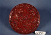 雕漆花鳥圖盤藏品圖，第1張