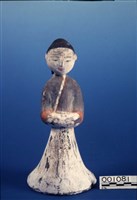 加彩辮髮仕女俑藏品圖，第1張