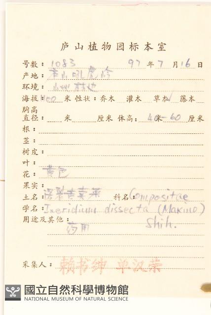 深裂苦藚菜藏品圖，第2張