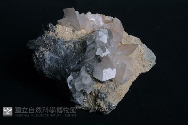 硫銻鉛礦/方解石藏品圖，第1張