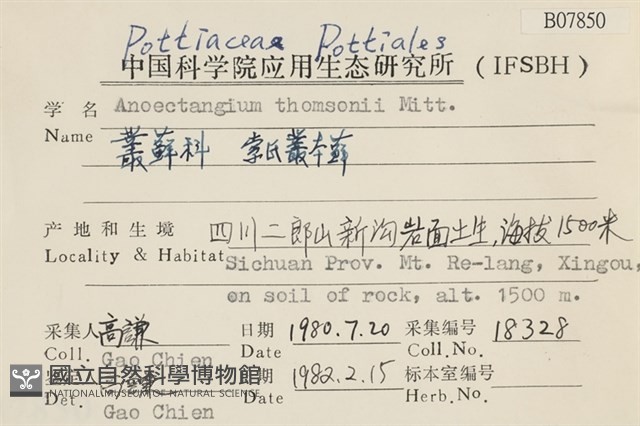 索氏叢本蘚藏品圖，第2張