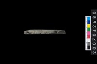 石環製作材料-中央帶啄孔打製圓板殘件藏品圖，第3張