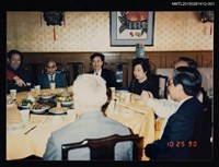 相關藏品主要名稱：琦君1990年大陸返鄉2-1（琦君夫婦與學生王少棣等人於全聚德聚餐合影）的藏品圖示