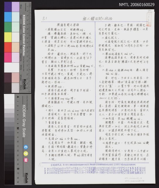 主要名稱：與人體有關之諺語圖檔，第1張，共9張