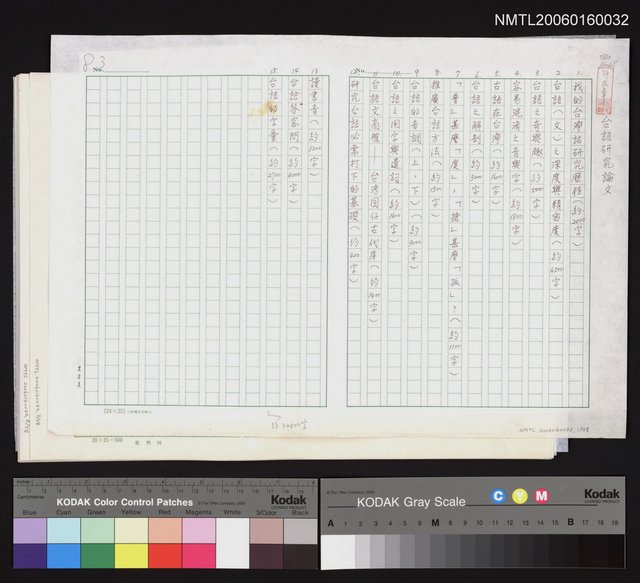 主要名稱：台語研究論文圖檔，第1張，共80張