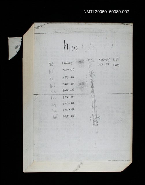 主要名稱：臺灣漢語辭典 h（1）（手抄稿影本） 圖檔，第1張，共69張