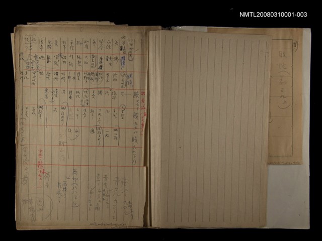 主要名稱：〈明嘉靖刊荔鏡記戲文分類詞彙〉手稿－六、形容詞、狀詞圖檔，第56張，共56張