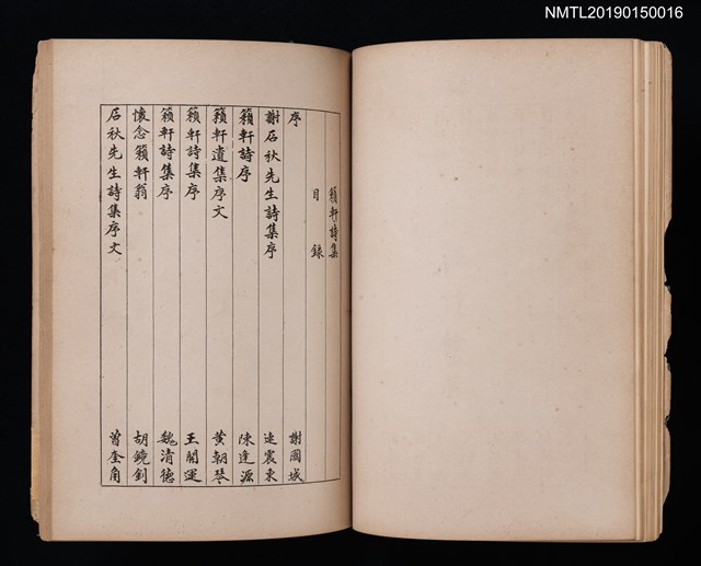 主要名稱：謝籟軒詩集/其他-附錄：籟軒唱和集圖檔，第2張，共9張