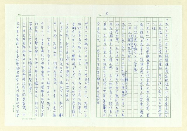 主要名稱：巫永福年譜圖檔，第8張，共54張