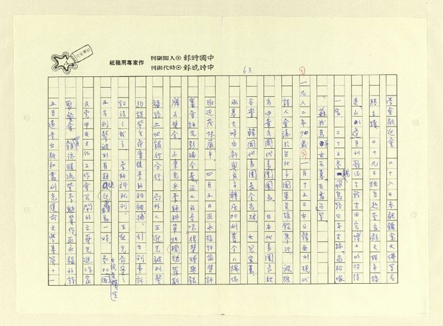 主要名稱：巫永福年誌圖檔，第64張，共80張