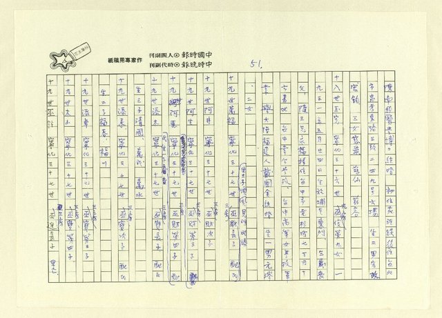 主要名稱：巫翁巫水公派下族譜 平陽巫．福建永定世系圖檔，第53張，共83張