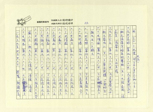 主要名稱：巫翁巫水公派下族譜 平陽巫．福建永定世系圖檔，第66張，共83張