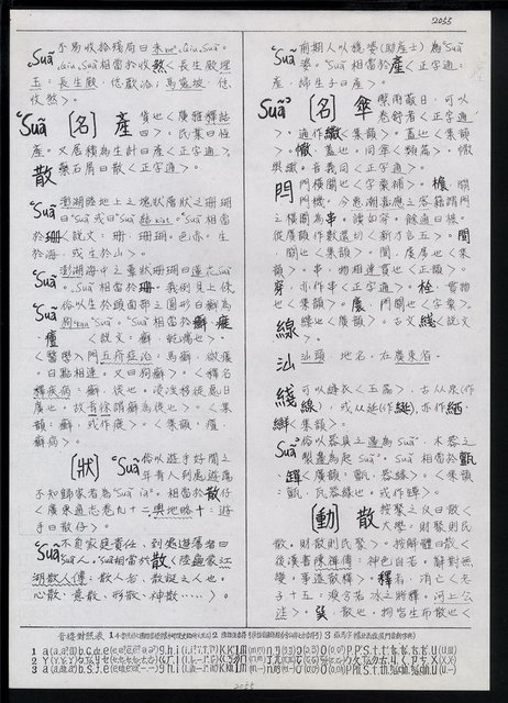 主要名稱：臺灣漢語辭典 s（手抄稿影本） 圖檔，第109張，共135張