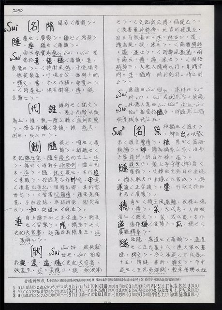 主要名稱：臺灣漢語辭典 s（手抄稿影本） 圖檔，第124張，共135張