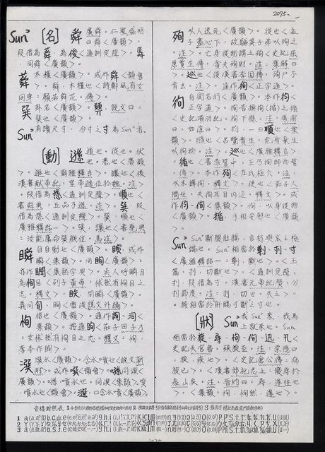 主要名稱：臺灣漢語辭典 s（手抄稿影本） 圖檔，第129張，共135張