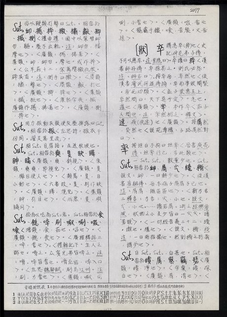 主要名稱：臺灣漢語辭典 s（手抄稿影本） 圖檔，第131張，共135張