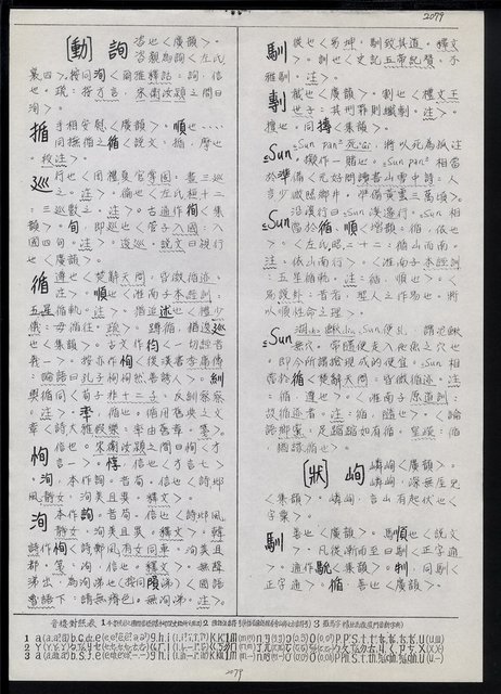 主要名稱：臺灣漢語辭典 s（手抄稿影本） 圖檔，第133張，共135張