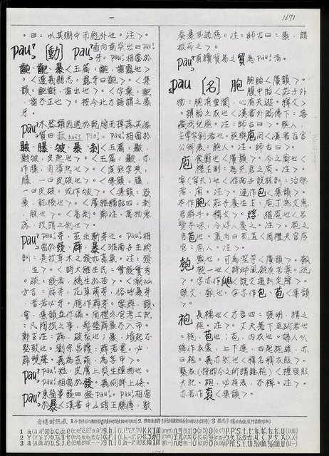 主要名稱：臺灣漢語辭典 P （1）（手抄稿影本） 圖檔，第43張，共92張