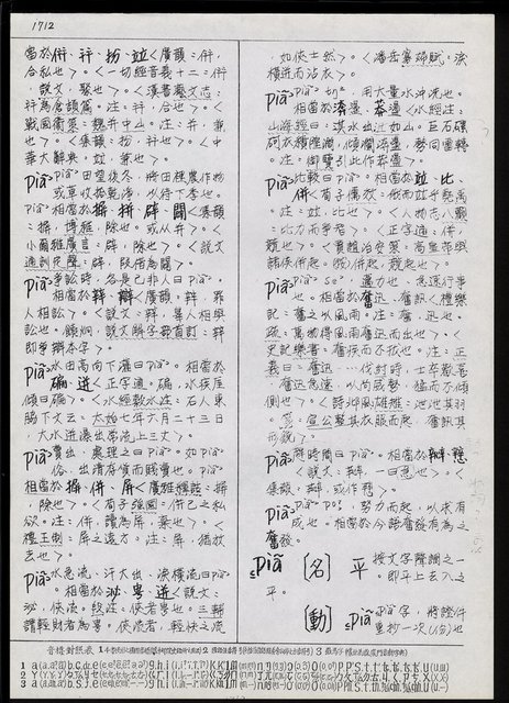 主要名稱：臺灣漢語辭典 P （1）（手抄稿影本） 圖檔，第84張，共92張