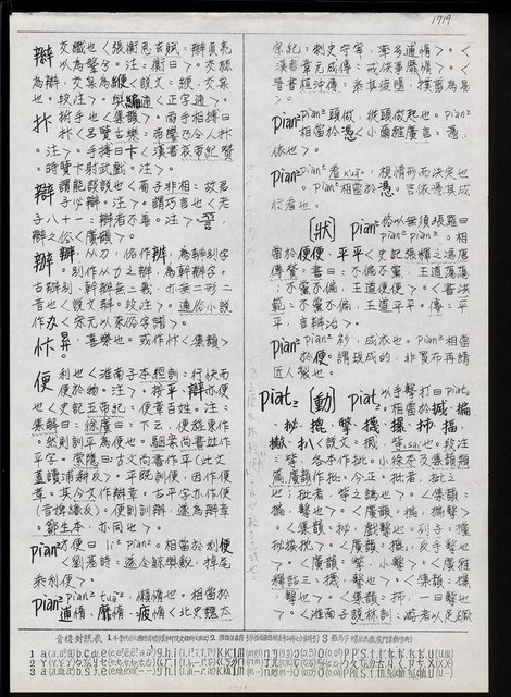 主要名稱：臺灣漢語辭典 P （1）（手抄稿影本） 圖檔，第91張，共92張