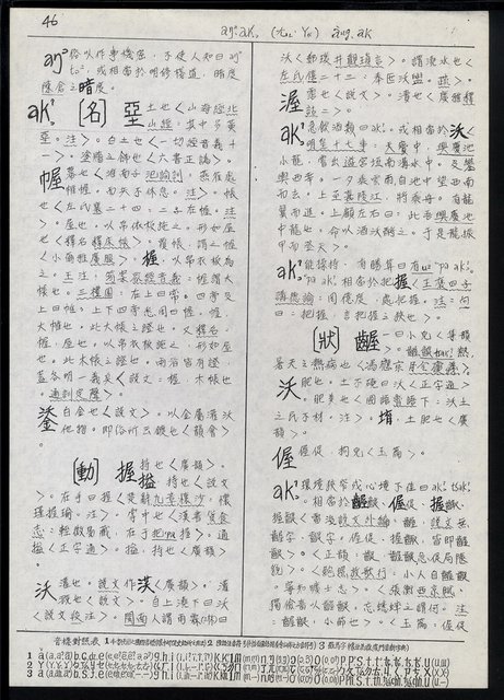 主要名稱：臺灣漢語辭典 a （手抄稿影本）圖檔，第48張，共59張