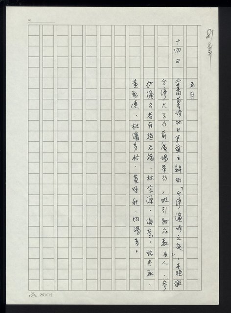 主要名稱：台灣地區文壇大事記要（新詩部分：民國81年~民國84年）圖檔，第13張，共307張