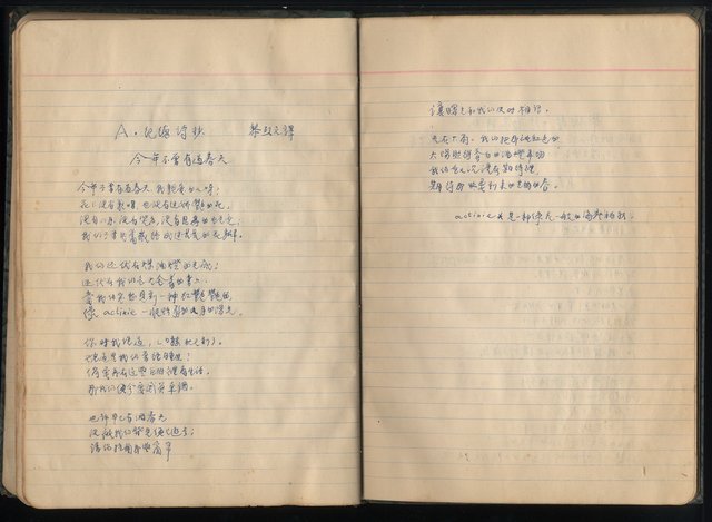 主要名稱：張默、剪貼、手抄詩1963年圖檔，第36張，共54張