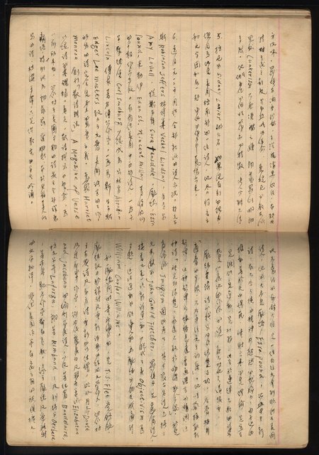 主要名稱：「詩與評論及其詩人作品之介紹等」張默手抄本圖檔，第50張，共77張