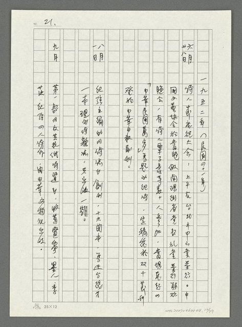 主要名稱：台灣新詩大事紀要（1901~1999）圖檔，第23張，共80張