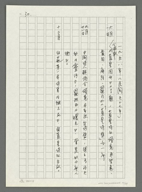 主要名稱：台灣新詩大事紀要（1901~1999）圖檔，第32張，共80張