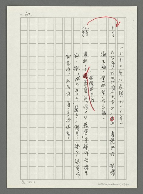 主要名稱：台灣新詩大事紀要（1901~1999）圖檔，第64張，共80張