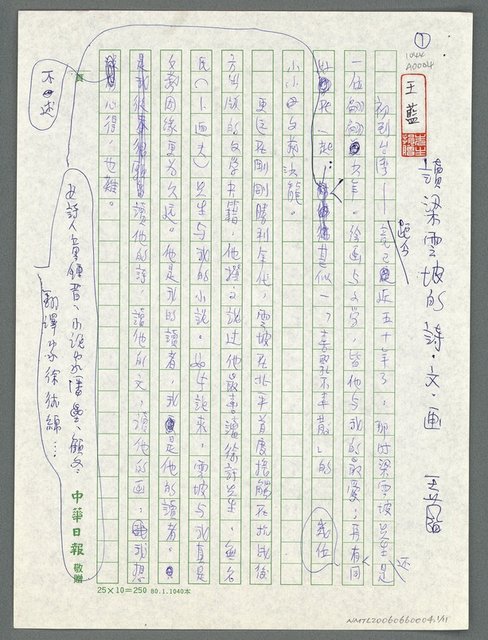 主要名稱：讀梁雲坡的詩、文、畫圖檔，第2張，共12張