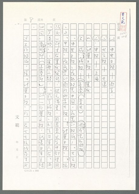 主要名稱：萬古蘆溝橋稿（影本）/劃一題名：萬古蘆溝橋—歷史上的一百二十五位證人圖檔，第13張，共139張