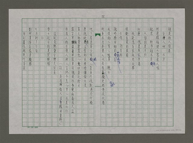 主要名稱：台灣，我的母親（謄稿）圖檔，第78張，共130張