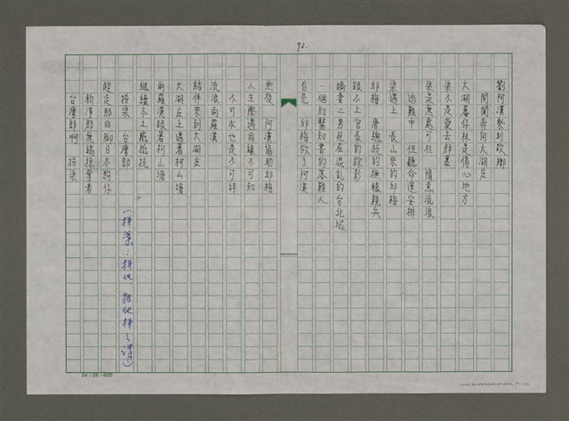 主要名稱：台灣，我的母親（謄稿）圖檔，第92張，共130張