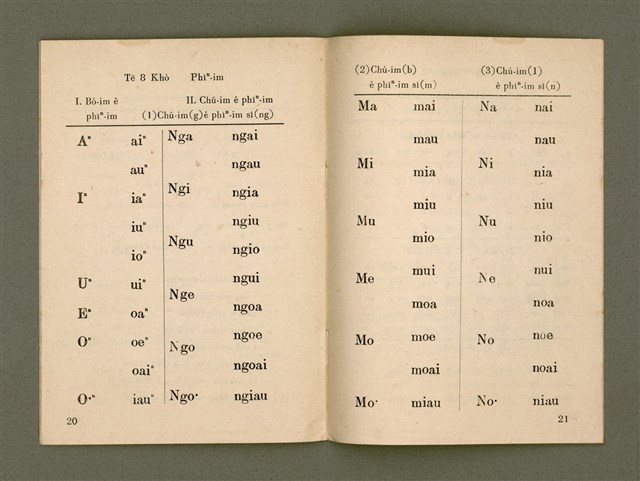 主要名稱：白話字簡明課本/其他-其他名稱：Pe̍h-ōe-jī Kán-bêng Khò-pún圖檔，第16張，共21張