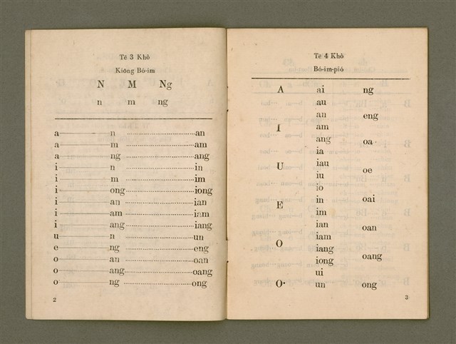 主要名稱：白話字母簡明課本/其他-其他名稱：Pe̍h-ōe Jī-bó Kán-bêng Khò-pún圖檔，第4張，共22張