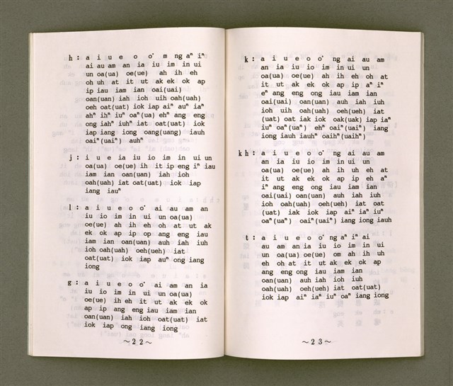 主要名稱：母語字音課本/其他-其他名稱：Bó-gí Jī-im Khò-pún圖檔，第14張，共35張