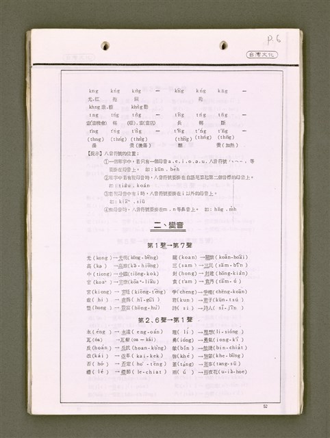 主要名稱：無題名：台語聲調與變音（影本）/其他-其他名稱：無題名：Tâi-gí siaⁿ-tiāu kap piàn-tiāu圖檔，第8張，共79張