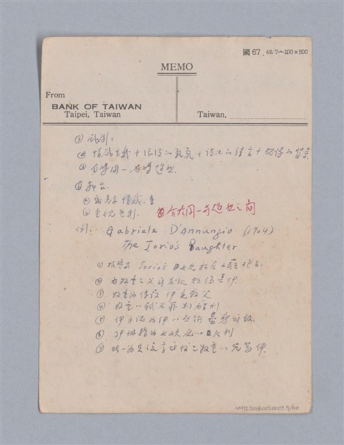 主要名稱：第一編現代戲劇的幾種類型/劃一題名：現代戲劇授課筆記圖檔，第31張，共110張