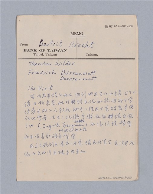 主要名稱：第一編現代戲劇的幾種類型/劃一題名：現代戲劇授課筆記圖檔，第52張，共110張