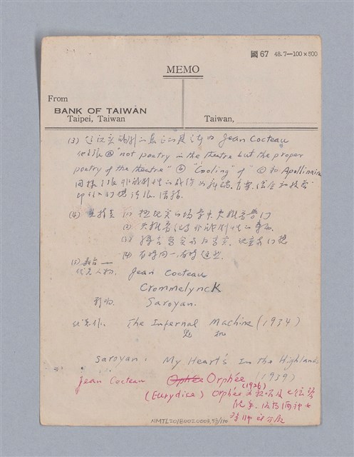 主要名稱：第一編現代戲劇的幾種類型/劃一題名：現代戲劇授課筆記圖檔，第53張，共110張
