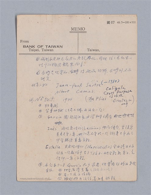 主要名稱：第一編現代戲劇的幾種類型/劃一題名：現代戲劇授課筆記圖檔，第63張，共110張