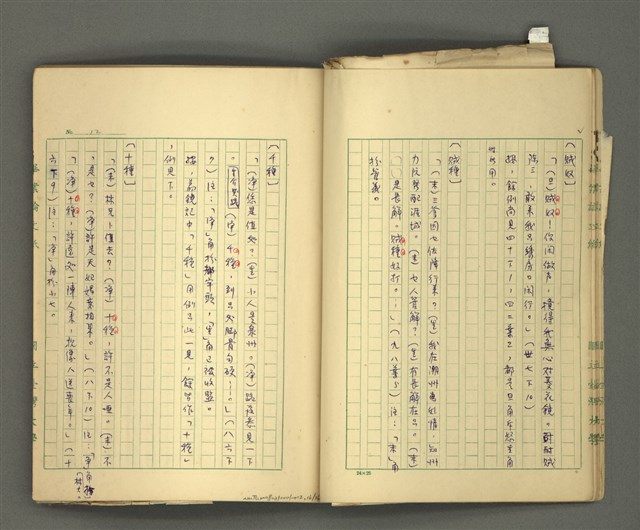 主要名稱：〈明嘉靖刊荔鏡記戲文分類詞彙〉手稿－五、荔鏡記戲文中之詈詞、誓詞、詛詞圖檔，第19張，共42張