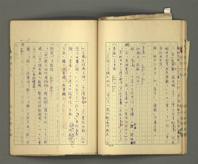 主要名稱：〈明嘉靖刊荔鏡記戲文分類詞彙〉手稿－五、荔鏡記戲文中之詈詞、誓詞、詛詞圖檔，第22張，共42張