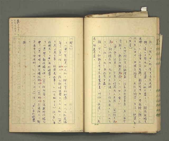 主要名稱：〈明嘉靖刊荔鏡記戲文分類詞彙〉手稿－五、荔鏡記戲文中之詈詞、誓詞、詛詞圖檔，第27張，共42張